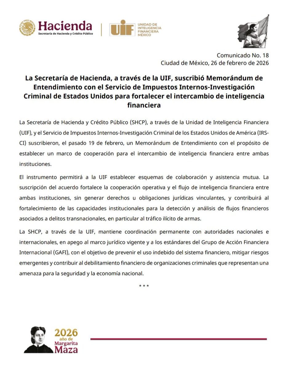 OTRA VEZ TRUMP, vuelve a doblar a <a href="/Claudiashein/">Claudia Sheinbaum Pardo</a> y la obliga a abrir todos los registros de Hacienda y ahora desde el Tesoro gringo se dirigirán los ataques contra los que acumulen riqueza sospechosa a través de empresas fantasmas.

Mucha subordinación. Ni Peña se atrevió a tanto.