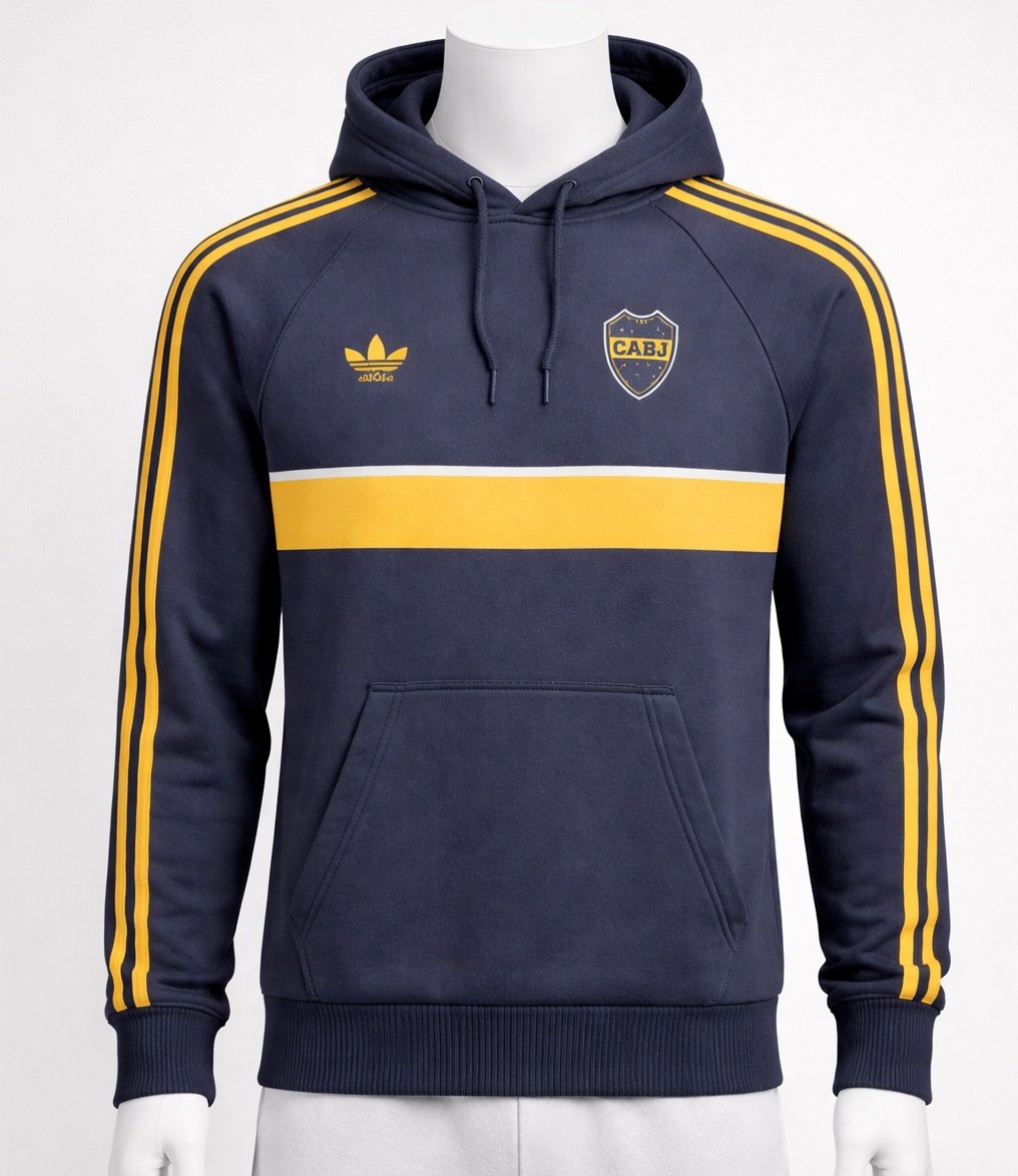 marto_m3's tweet photo. Se que a ustedes les va a gustar igual que a mi el próximo buzo hoody canguro de Boca. 
(Es un render IA pero así va a ser. Ese escudo y logo trefoil.
Aún no se precio ni fecha)
#MartoIndumentaria #Adidas https://t.co/Rhjs81K8Lm