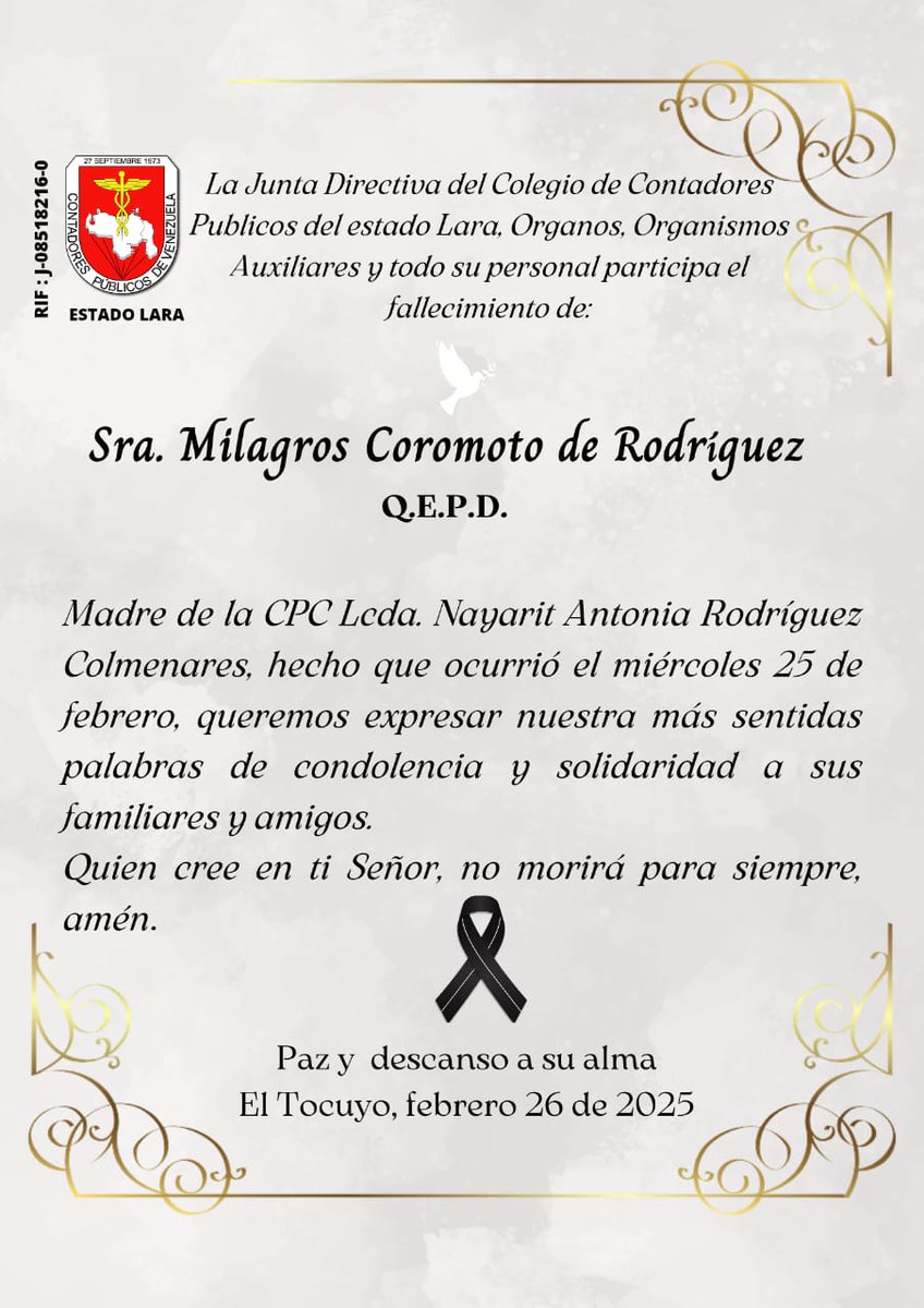 CCPEL's tweet photo. Paz a su alma y resignación a la familia en la vida eterna, amén https://t.co/y2kmCqjw9e