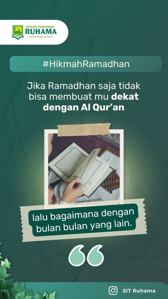 Bambangstp's tweet photo. Smg Ramadan Tahun ini menjadi bulan keberkahan yg mengubah arah hidup kita, menjadikan Al-Qur’an sbg cahaya yg menuntun langkah pribadi, keluarga, masyarakat, dan bangsa. Ya Allah jadikan hambaMu ini di Ramadhan dan dibulan lainnya deket dan cinta dg Al Qur'an.
#Ramadhanke9 https://t.co/5kw2TCg3Dc