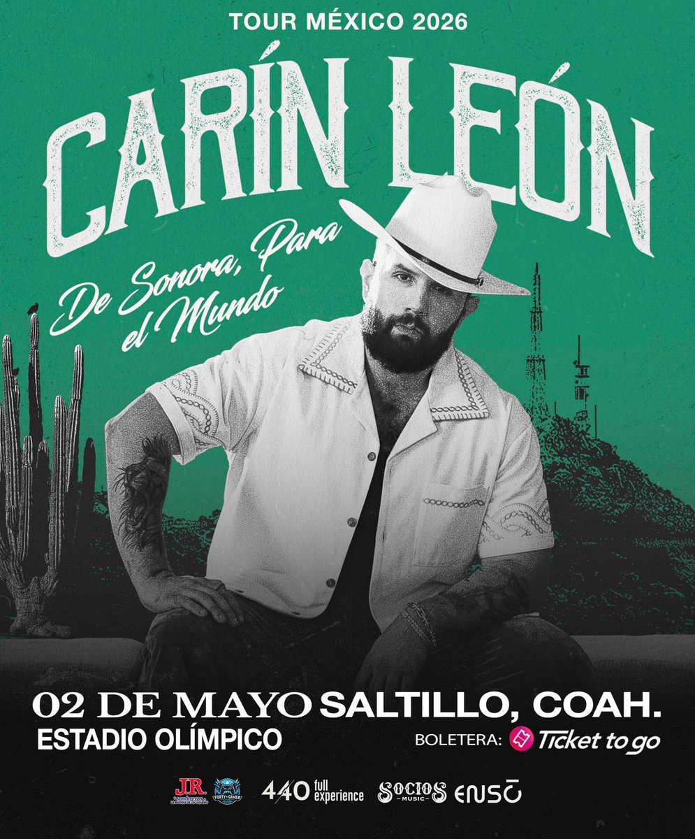 ¡Confirmado, Saltillo!  Carín León llega con todo este 02 de mayo De Sonora, para el mundo