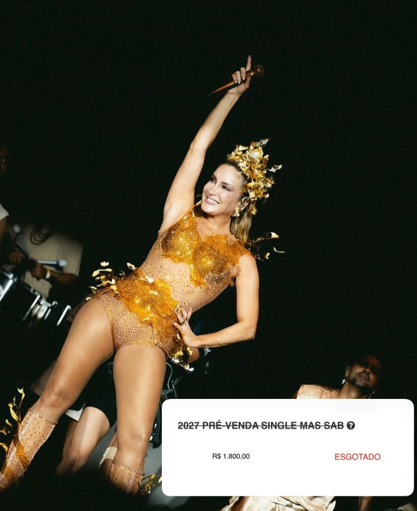 Claudia Leitte a maioral do carnaval, a cantora mais disputada e sendo uma Star Quality invejável 

Pré venda do Camarote Brahma Salvador 2027 esgotado com poucas horas de vendas. 
Fala quem tá no comando?