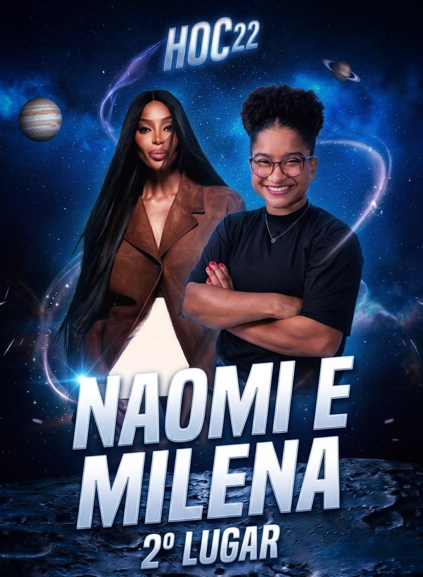 oficialhoc's tweet photo. 🥈 2º LUGAR: Naomi (@naomihoc) e Milena (@auntmilena)

Após o último ranking ser contabilizado, Naomi e Milena encerram suas trajetórias ficando em 2º lugar na competição.

Naomi Campbell era… @sasaheated ✨
Milena era… @hofamelie ✨ https://t.co/8iydRsa443