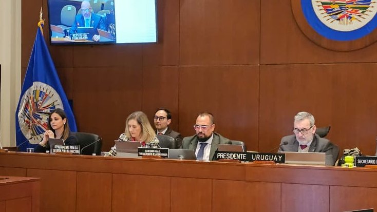 OEA_Democracia's tweet photo. Hoy Sebastián Kraljevich (@kraljevich), Secretario para el Fortalecimiento de la Democracia presentó ante la Comisión de Asuntos Jurídicos y Políticos de la #OEA (@CP_OEA) el informe de @OEA_Democracia del 2025: un trabajo integral que muestra los esfuerzos de la @OEA_Oficial en observación y cooperación electoral, modernización del Estado, acceso a derechos y misiones especiales para responder a desafíos concretos en los Estados de la región.
