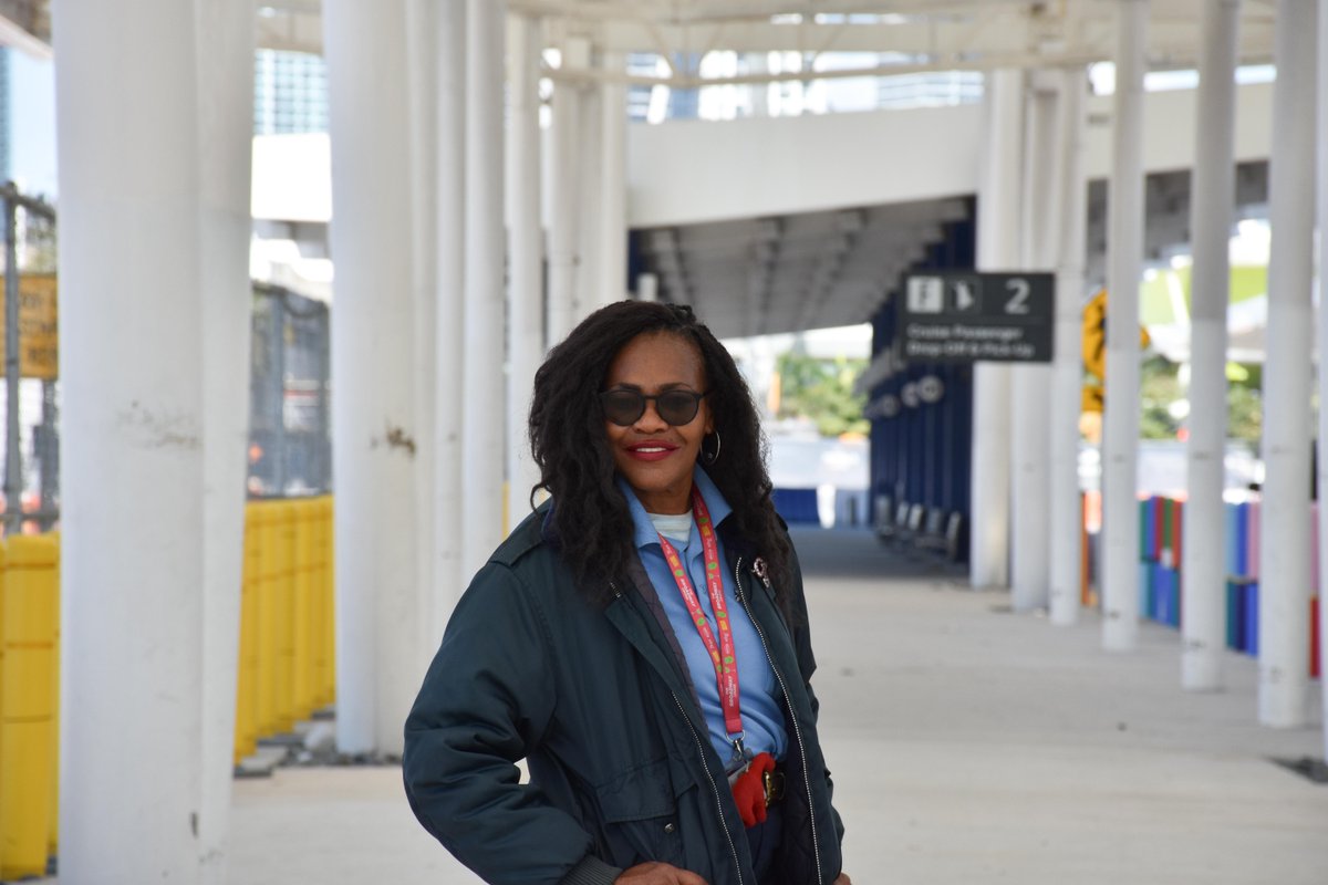 PortMiami's tweet image. Today’s #BlackHistoryMonth #EmployeeSpotlight is Lorraine Levell! ⭐ Lorraine is a Custodian in #PortMiami’s Housekeeping Division. She has been with the port for the past 7 years and truly enjoys working alongside her fellow peers and meeting others.