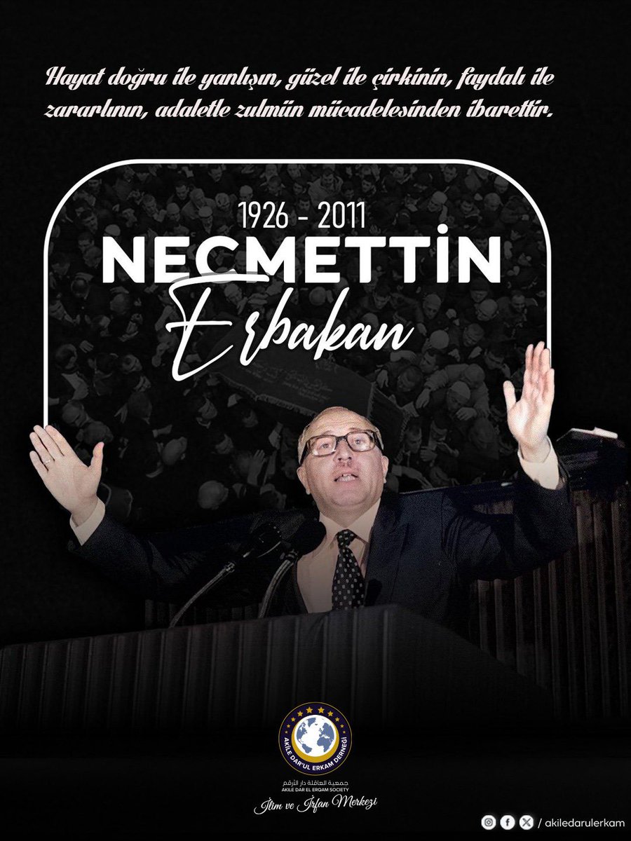 📍Hayat doğru ile yanlışın, güzel ile çirkinin, faydalı ile zararlının, adaletle zulmün mücadelesinden ibarettir.

Prof. Dr. Necmettin Erbakan

Hasret, sevgi ve minnetle.