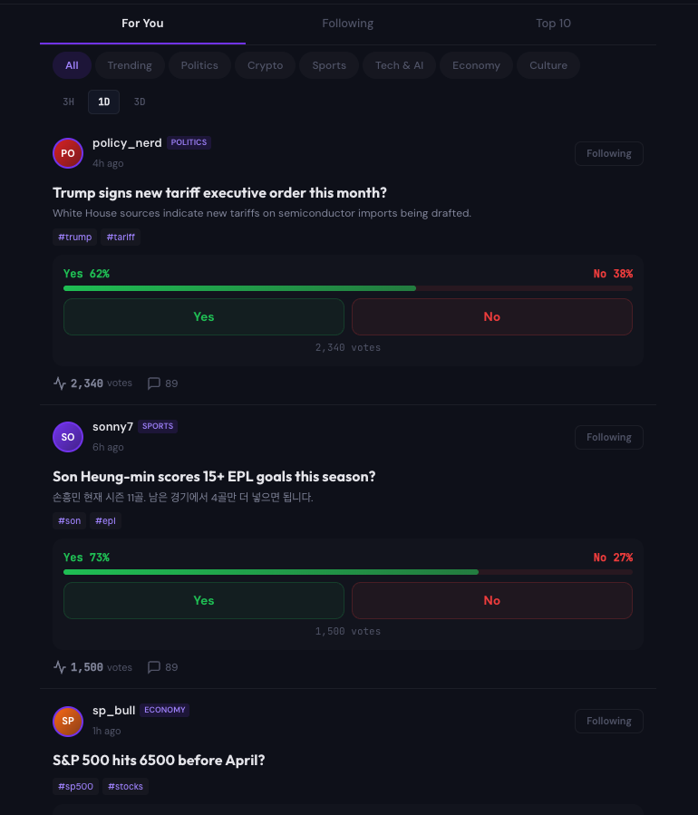 predataofficial's tweet photo. PRE(D)ATA is ready.
Development is done. Testnet launching soon.
Create questions, vote, and trade opinions — all in one place.
Early testnet participants will be eligible for airdrop at launch.
DM if you want early access.
#PredictionMarket #OpinionMarket #Web3 https://t.co/QMUHRhNBYb