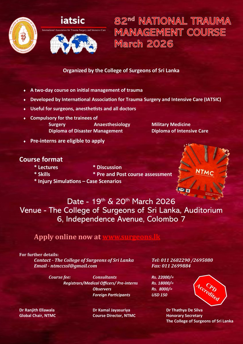 The College of Surgeons of Sri Lanka tweet media