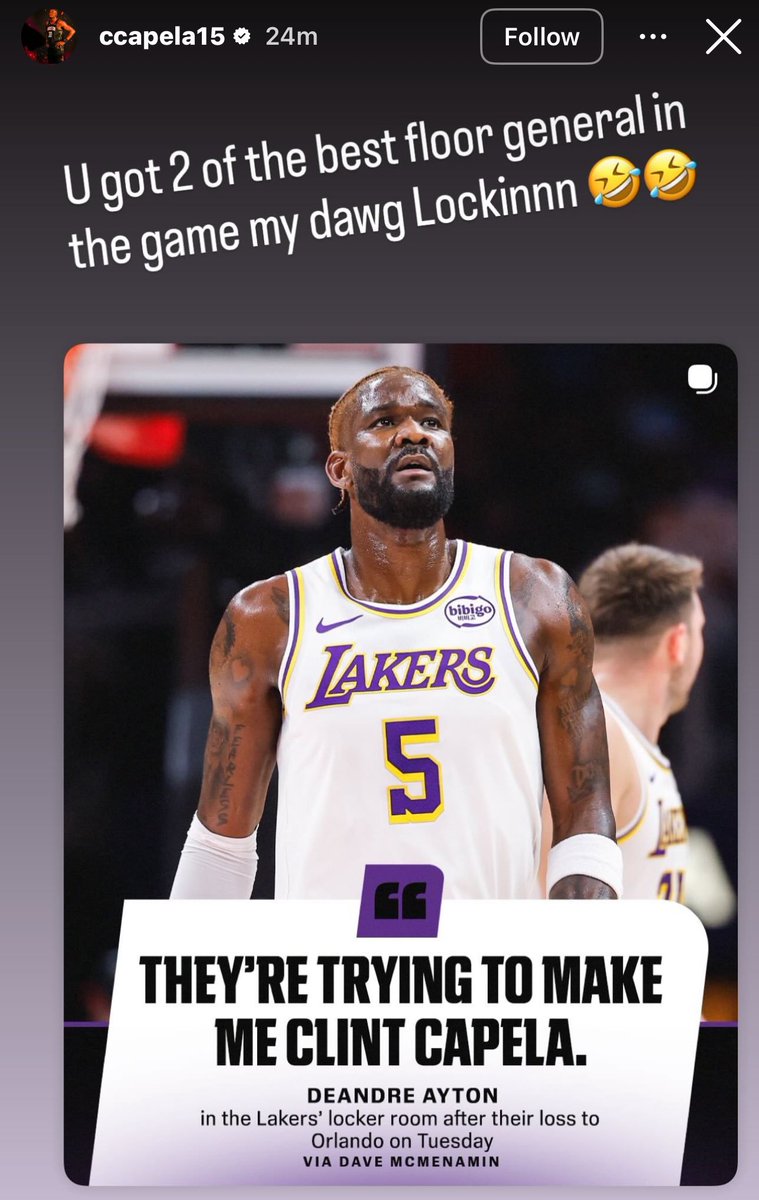 Clint Capela with an inspirational message for Deandre Ayton 😭