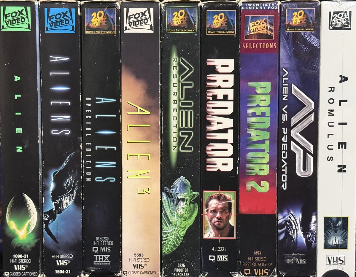 Alien and Predator films on VHS