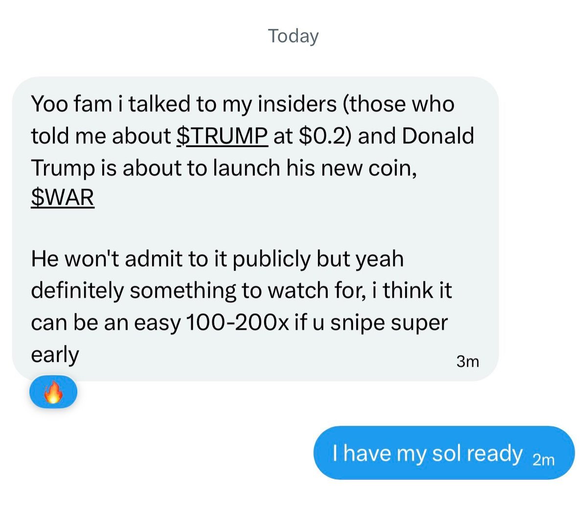 DrChengdiaoFan's tweet photo. 🚨 BREAKING 🚨

insiders just told: Donald Trump has officially launched the presale for his coin, $WAR

WAR Presale: https://t.co/m36r2VFO9n
Telegram: https://t.co/8EJddYzF66

Many $TRUMP investors are moving to $WAR (old inactive wallets)

as Trump posts about it, presale buyers could become millionaires