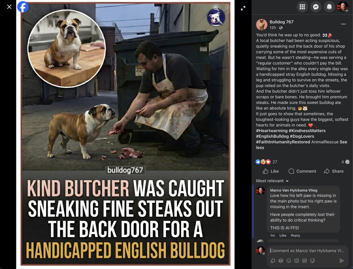 AI Facebook post screenshot