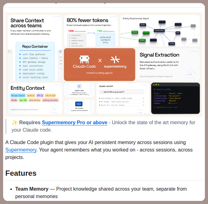 Persistent memory for AI agents across sessions https://t.co/tjTuulCGPL