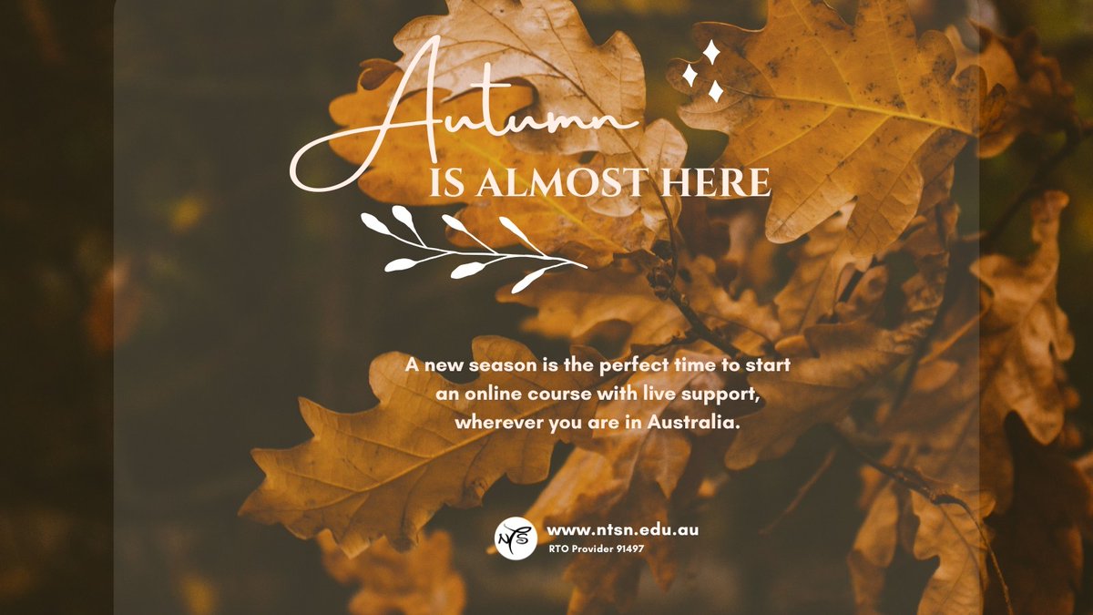 ntstraining's tweet photo. This autumn is the perfect time to invest in yourself and start studying online. 🍂📚 Visit https://t.co/Zz3Vime6nb  #albury #onlinecourses #NSW #accreditedtraining https://t.co/JQ26Q6F33B