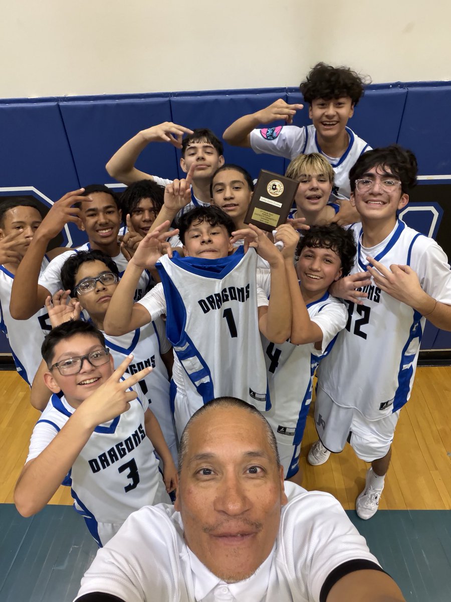 AVasquez_JDS's tweet photo. Congratulations to both 7th and my 8th grade Drugan Dragons basketball teams. We are the CHAMPIONS!!! https://t.co/3Ht6FNwDc4