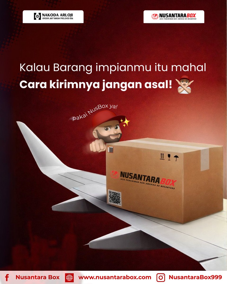 NusantaraBox's tweet image. 📦 Don’t let your important package get lost! Choose Nusantara Box for fast, secure, and accurate delivery. Every package matters make sure you choose the right shipping service. ✨

Kontak Prilly 📞 +62 811-1989-919

#NusantaraBox #JanganSalahKirim #PengirimanAman