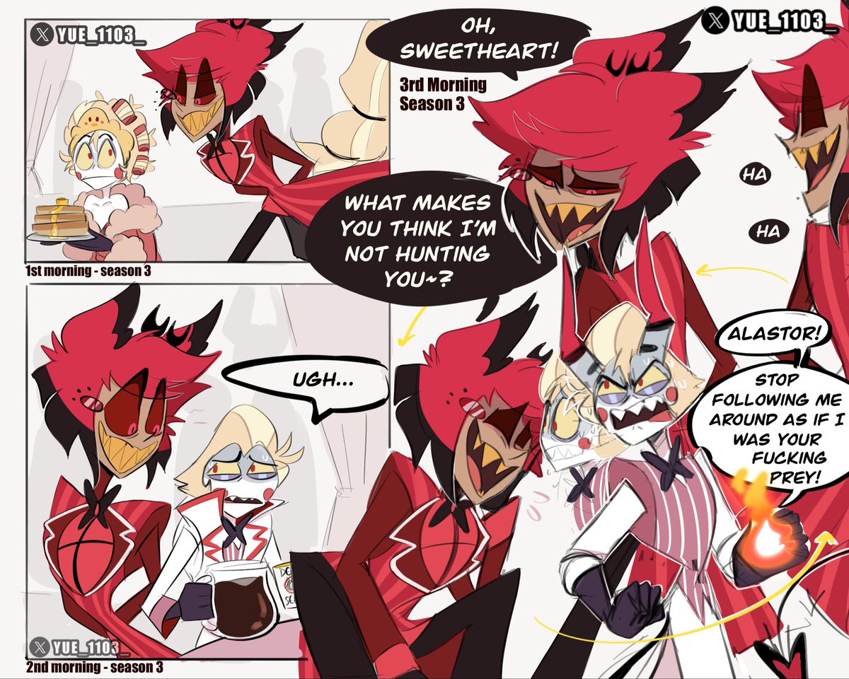 Alastor is just hunting for his “entertainment” 📻🍎 

#radioapple #alastor #lucifer #hazbinhotel #bambilu