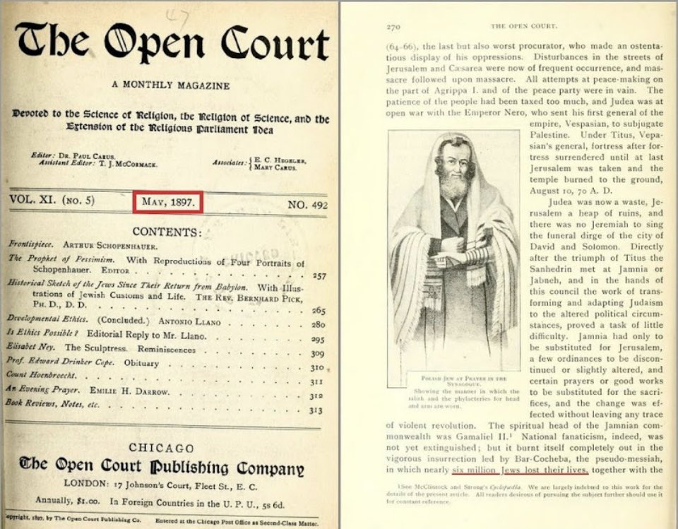 “Six million Jews" were also claimed to have died in the 
Bar-Kokhba revolt against Rome in 132-136 A.D too.

The claim is always SIX MILLION.