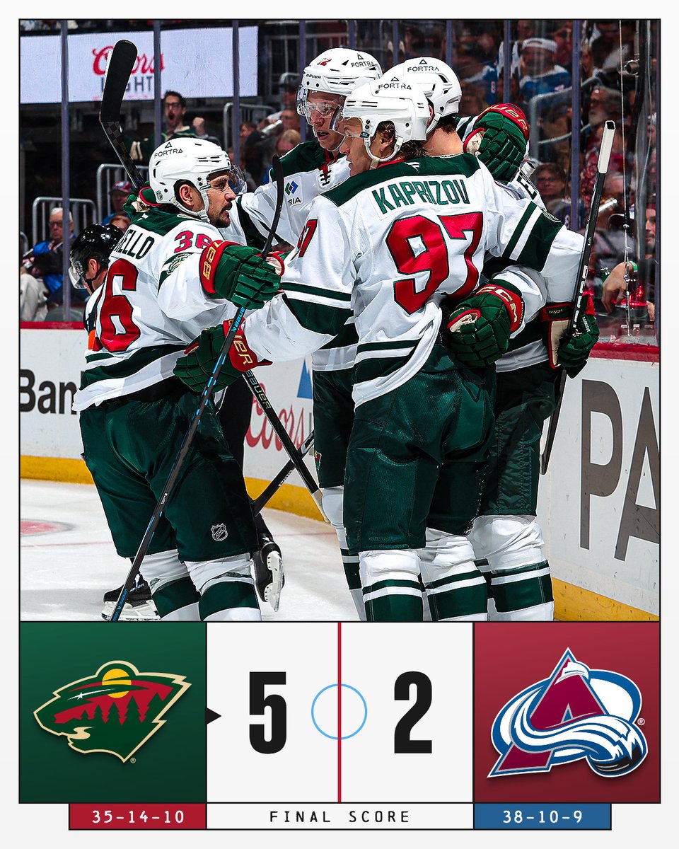 NHL's tweet photo. The @mnwild get the win over their Central Division rival! 💪 https://t.co/1QifBRFXuC