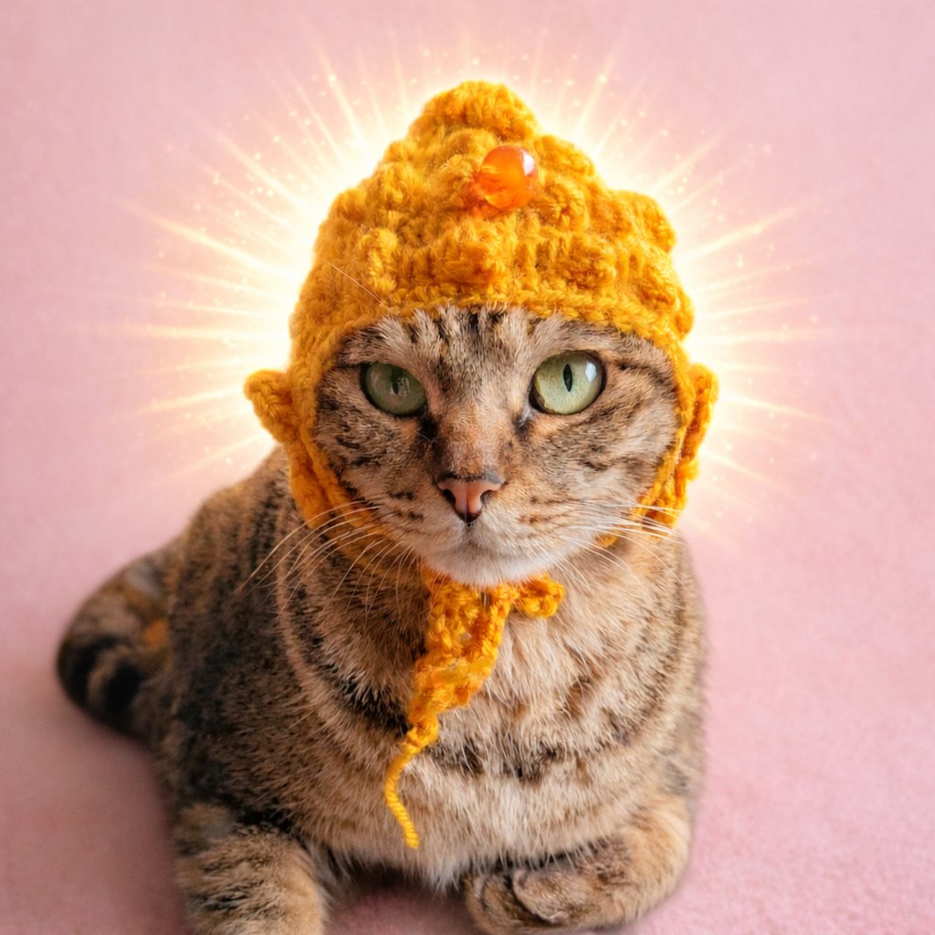 nekonote_shop's tweet photo. ただでさえ尊いお猫様がさらにパワーアップする
「大仏ぼうし」
智慧の光を表す肉髻珠もついて本格派です。

こちらも古代フェスに持っていきます！
🎪出店情報🎪2月28日（土）
古代フェス in 福岡市博物館
オンラインショップ→https://t.co/8JxpWuU0Ug https://t.co/vHn1vyuyWO
