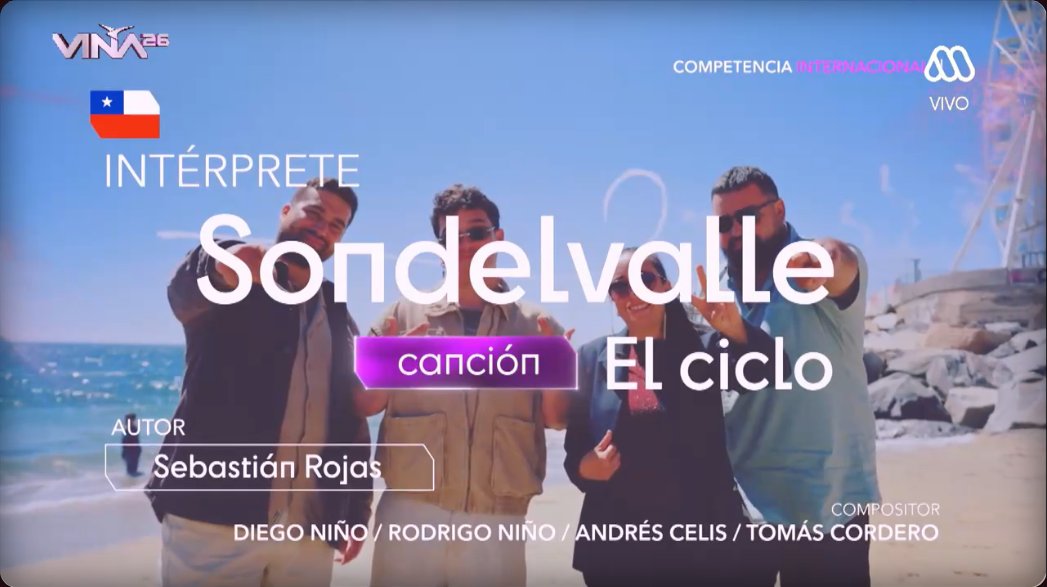 Hirojack_'s tweet photo. Final de la competencia internacional, me quedo con este orden:
- España: Me prometo - Antoñito Molina
- Estonia: Are you ready to go? - Vanilla Ninja
- Chile: El ciclo - Sondelvalle

Mejor intérprete para España o Estonia.
Canción igual, me gustan ambas.

#Vina2026 https://t.co/UVwlO7igxv