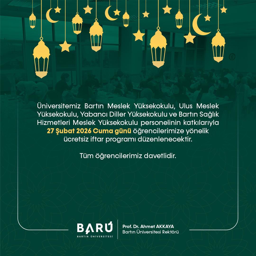 Kıymetli Öğrencilerimiz İftar programına hepiniz davetlisiniz📢
#BARU #iftar