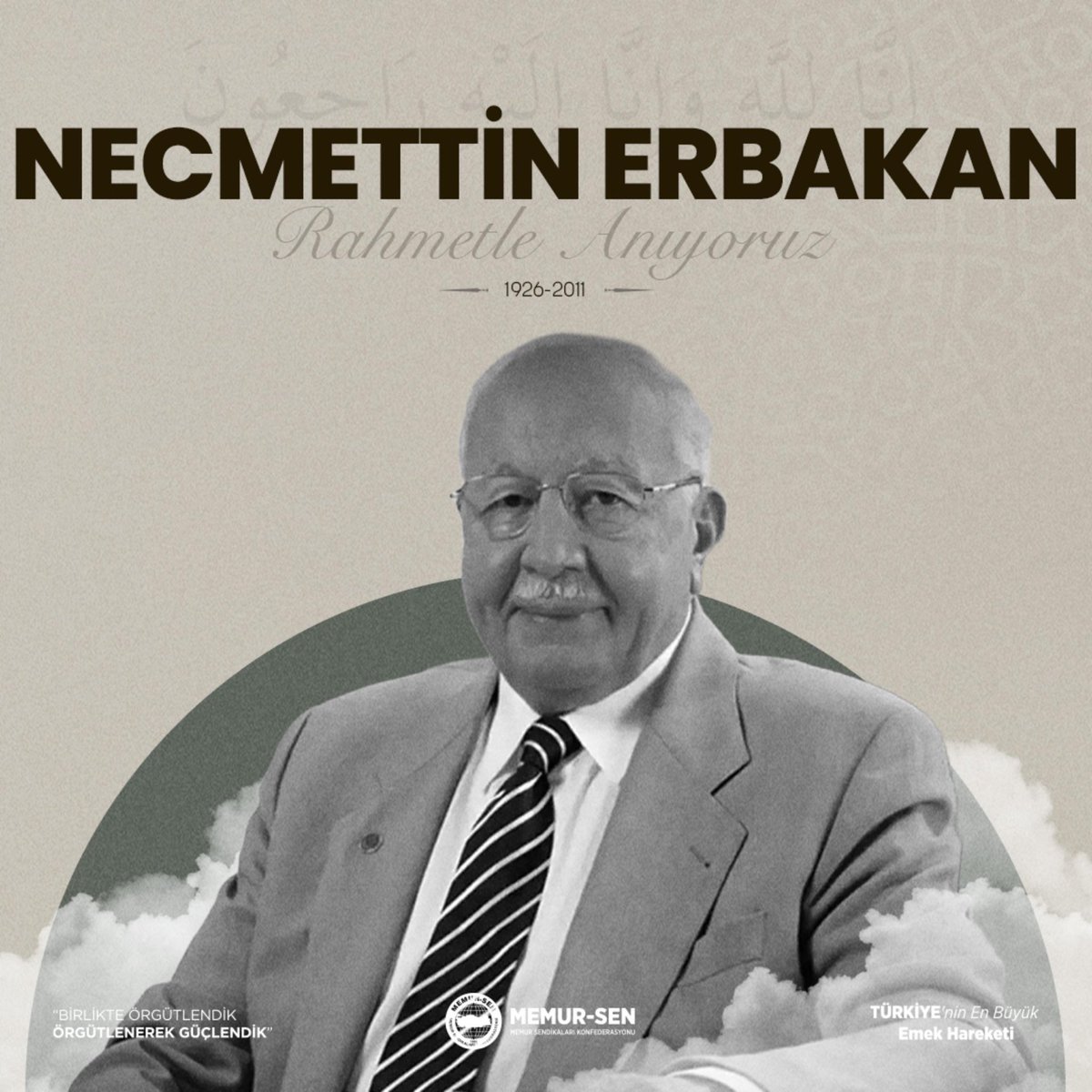 Türkiye’nin siyasi hayatına istikamet kazandıran, fikirleri ve mücadelesiyle derin izler bırakan devlet ve dava adamı Profesör Necmettin Erbakan’ı vefatının yıldönümünde saygı, rahmet ve minnetle yâd ediyoruz.

Merhum Hocamız, siyaseti değerlerden bağımsız bir alan olarak değil;