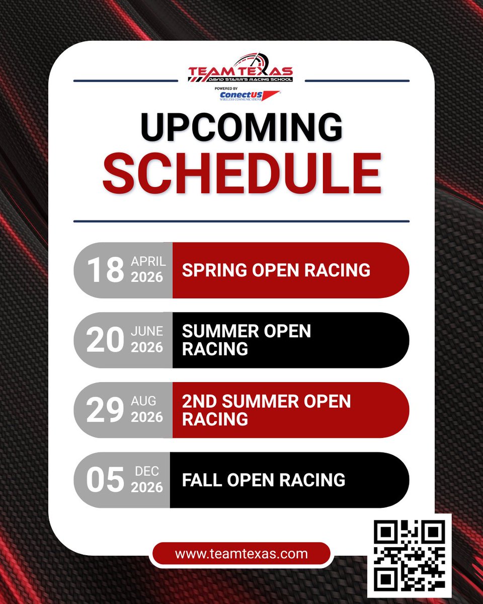 Be honest…
How many years have you said,
“Next year I’m doing it.” 👀
Well guess what?
Next year is HERE.
April. June. August. December.
Four open racing dates. That’s it.
You can: 🔥 Drive a real NASCAR
🔥 Ride at full speed
🔥 Bring your crew
🔥 Or flex in our NASCAR limo