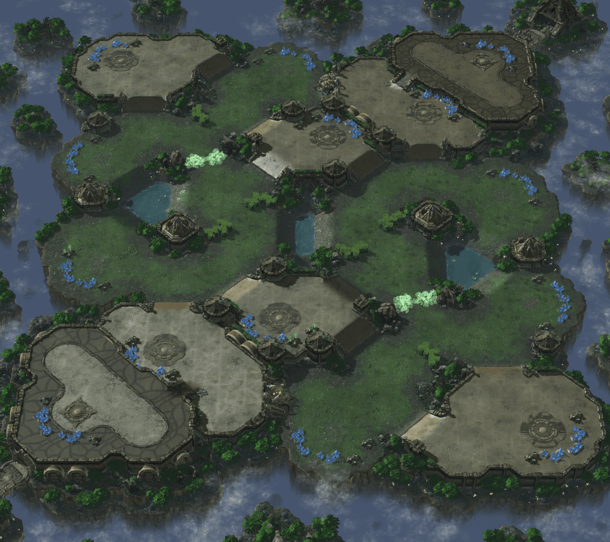 Zerg Base Layout My latest map is now complete! Verdant Temple is 14 base rush map ...