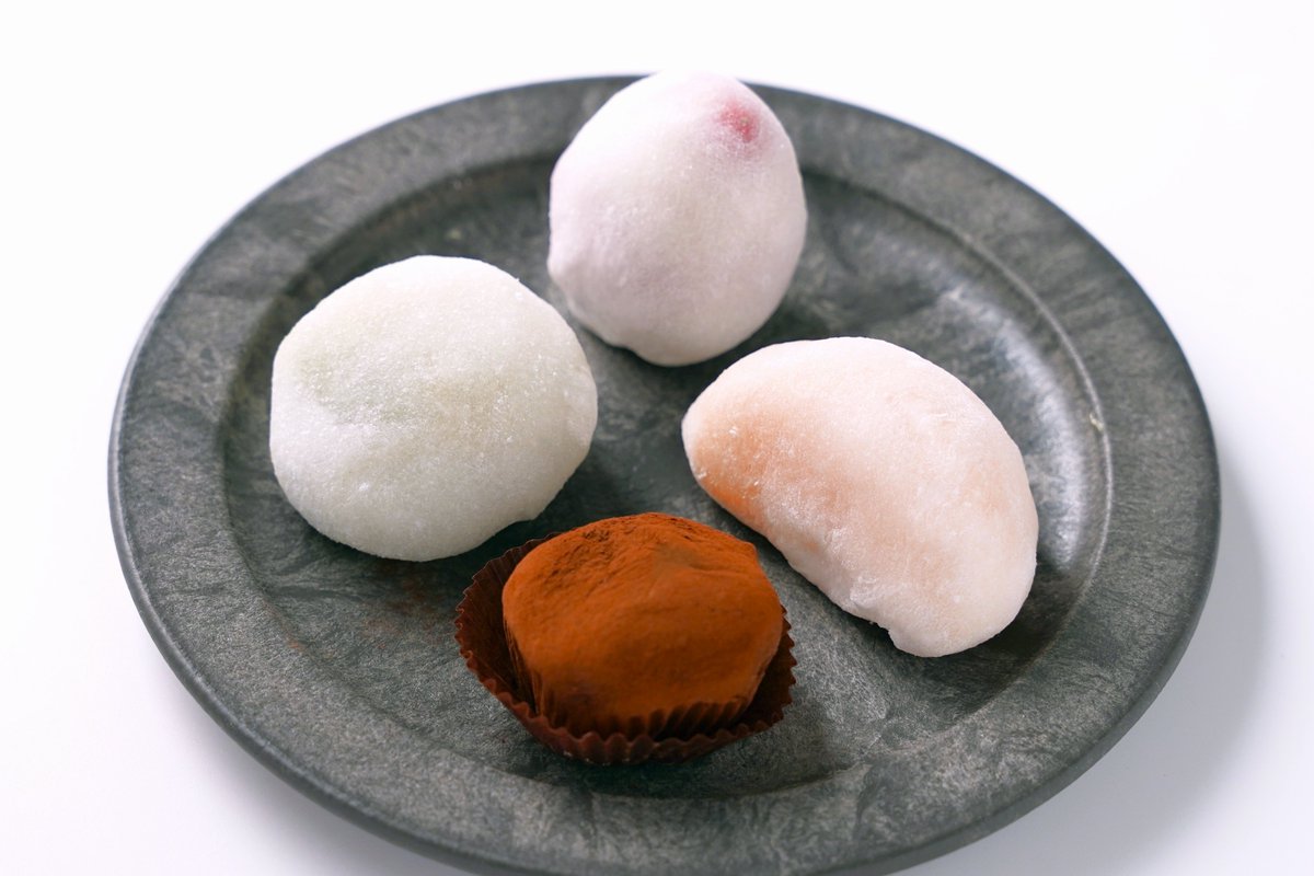 たから茶屋メニュー紹介】 「季節のミニ大福セット」 いちご🍓やキウイ