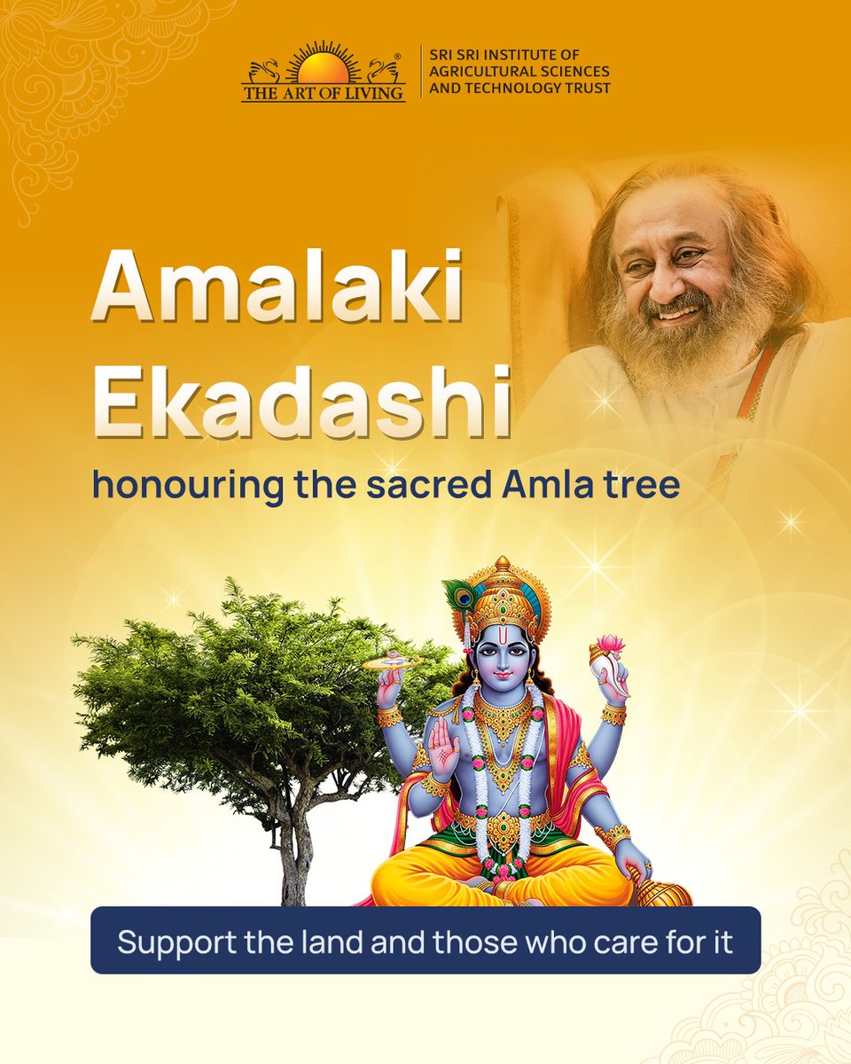Amalaki Ekadashi is observed with the belief that Lord Vishnu resides in the Amla tree 🌿
In our tradition, trees are sacred. Caring for the land is devotion in action. 🙏

👉 ssiast.artofliving.org

#AmalakiEkadashi #ReverenceForNature