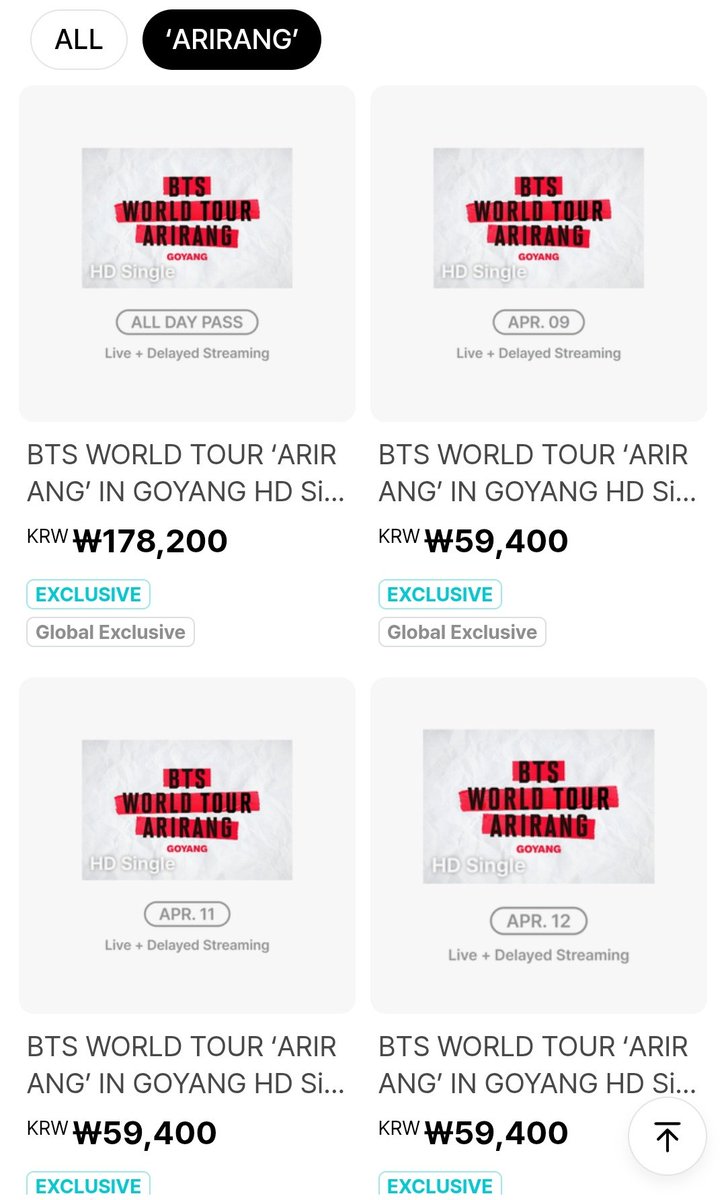 ฝากรีหน่อยน๊า ☺️

รับกดคอนออไลน์ Arirang 
✅️ แอคลูกค้า 

💜 แบบ 3 วัน ราคา 3,950฿

💜 แบบเลือกวัน ราคา 1,340฿

สนใจสอบถามเพิ่มเติมได้นะ
#ตลาดนัดบังทัน #ตลาดนัดBTS