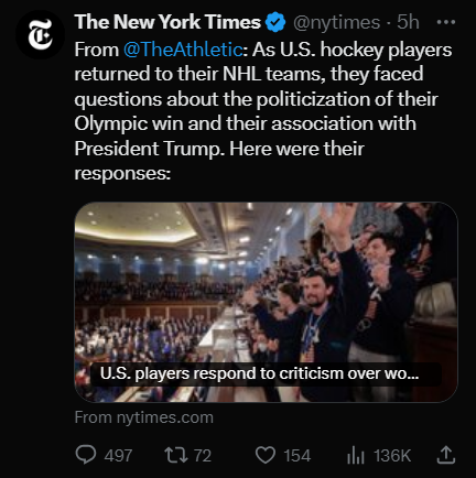 One sports outlet is writing for people who love sports. One sports outlet now is writing for people who love politics.