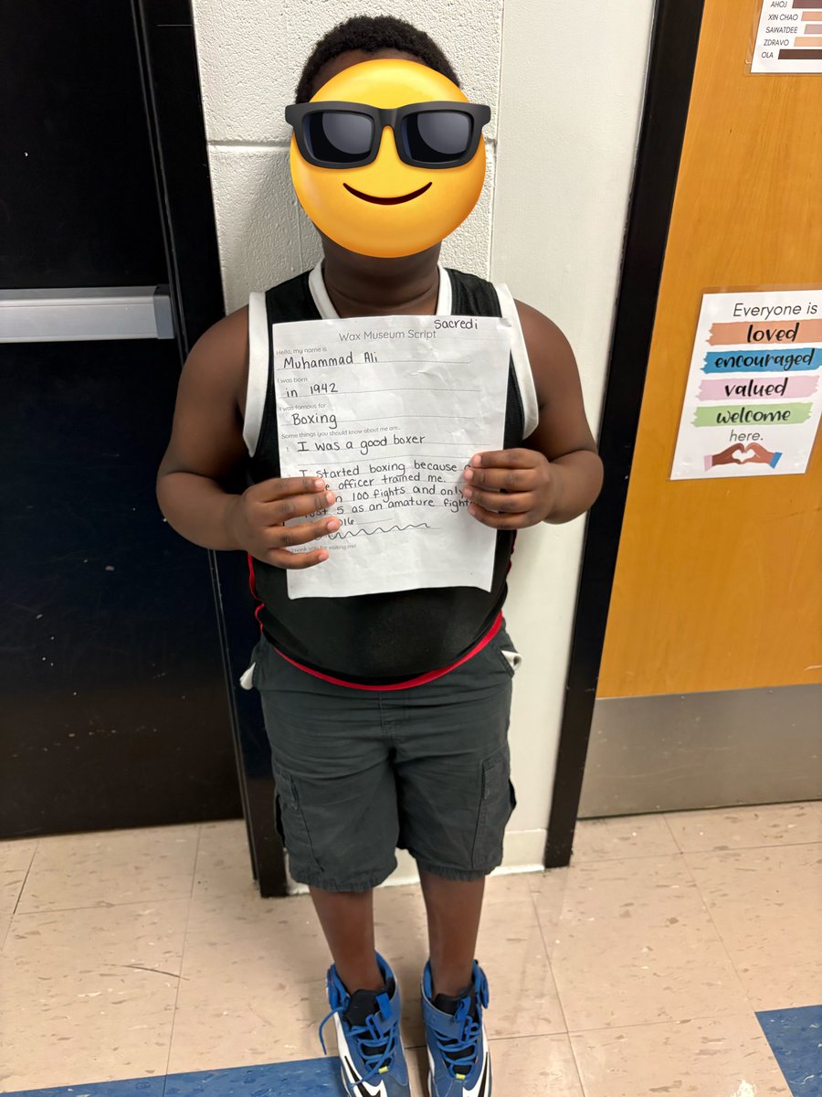 coreyebauer's tweet photo. Our school wrapped up black history month with a wax museum. Each student did so great tell the story of the person they represented. I’m so proud of them! @KEDC1 @Promise_Leaders https://t.co/agJwAOnAJg