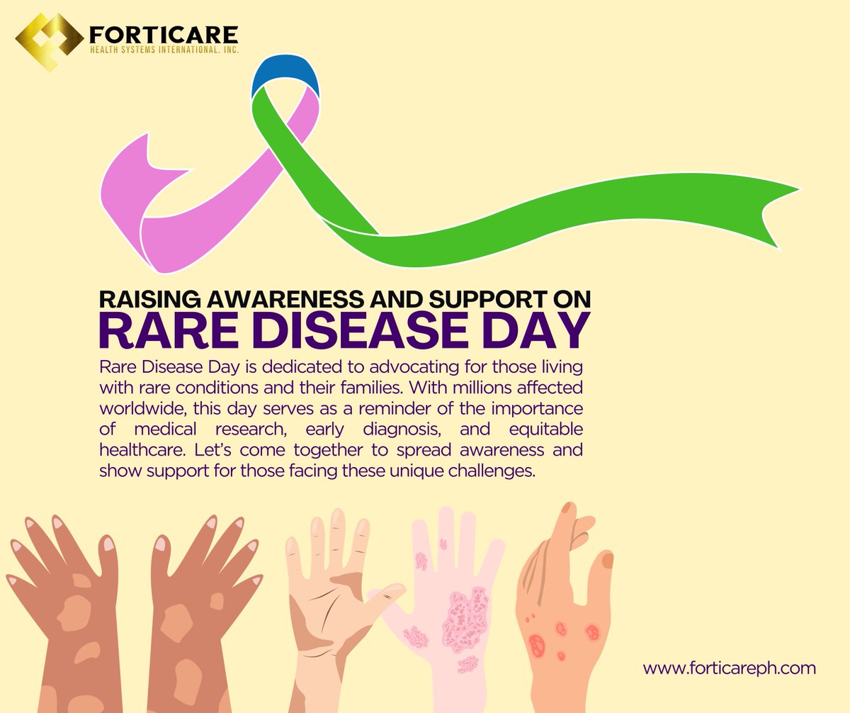 forticareph's tweet photo. A rare disease may affect only a small number of people, but together, millions worldwide live with these conditions every day. Raising awareness helps promote early diagnosis, better support, and improved access to care. #betterhealthbetterlife https://t.co/6JMSOGP3Gu