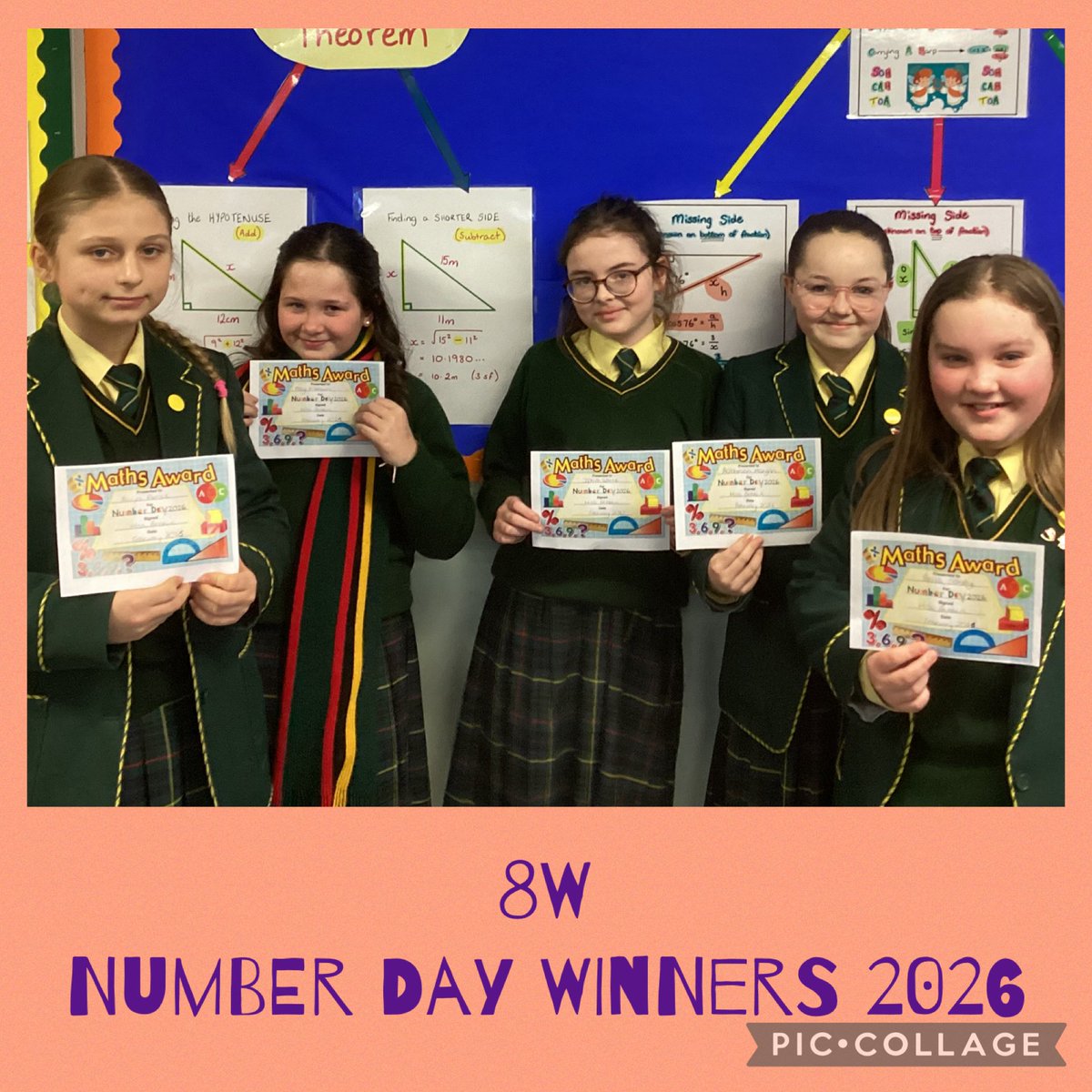 MathsStCaths's tweet image. Before midterm we celebrated @NSPCCNI with our Annual Quiz!
Here are some of our Year 8 class winners!
#welovemaths #mathisfun #numberday 🥳🧮🏆