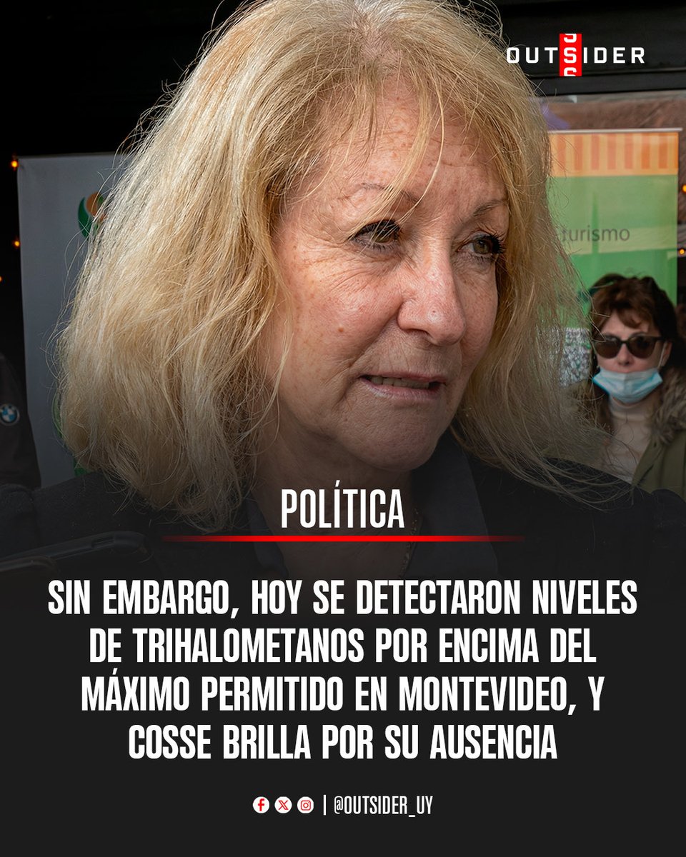 Outsider_uy's tweet photo. 🚨🇺🇾 | HIPÓCRITA Y CÍNICA: En 2023, Carolina Cosse advertía que el agua, que contenía trihalometanos, podía provocar malformaciones en fetos, instalando temor especialmente en mujeres embarazadas.
2026: Gobierno del FA, trihalometanos en agua y silencio de su parte. https://t.co/KfjTzvHonB