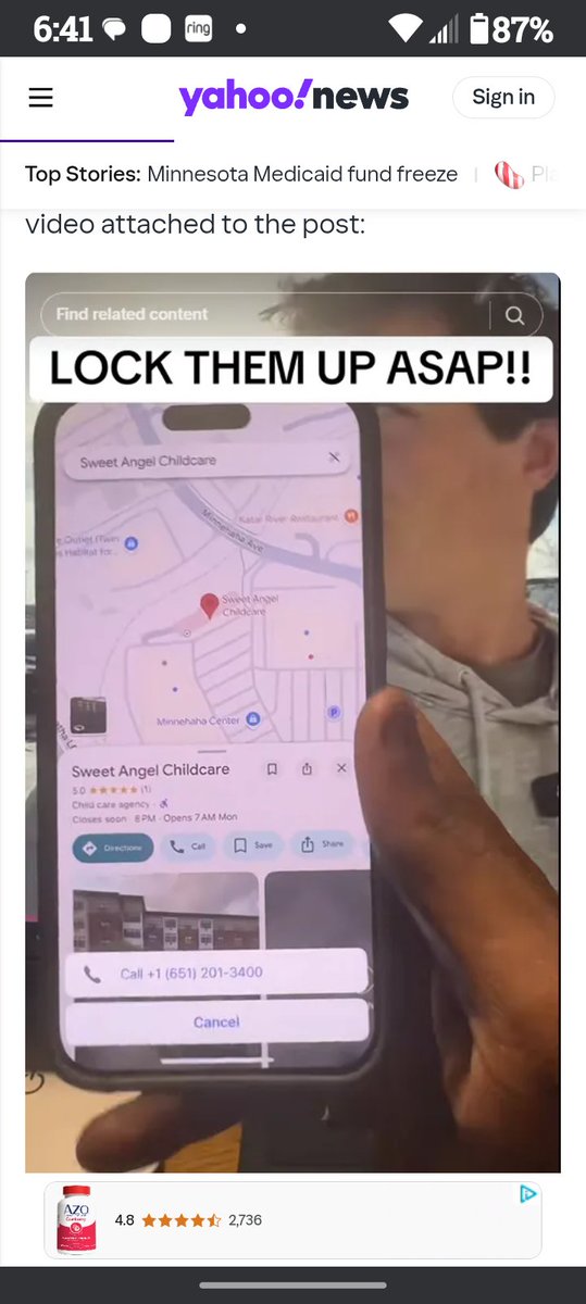 <a href="/RealJamesWoods/">James Woods</a> One of the fake centers in Minneapolis listed a phone number and it went directly to The Governors mansion. Nick Shirley screenshot it!
Waltz is neck deep in the fraud.