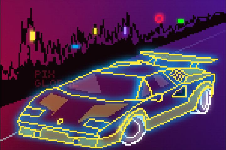 Art of the Day! "neon lambo". Buy at: ArtPal.com/pixiglobal27?i…