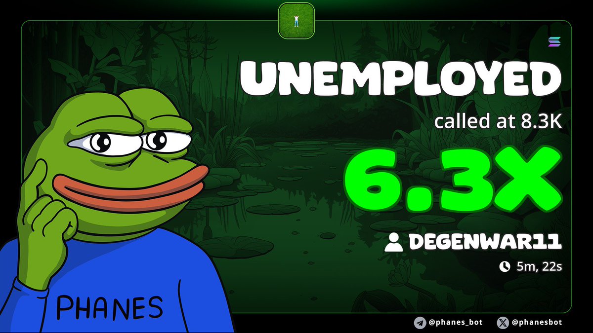 DegenWar01's tweet image. 6x profits on my alpha call on #UNEMPLOYED

CA&amp;gt;&amp;gt; N4hiJuWSWBS6XDxbPqdYopXya9EkHqptyLXHRSCpump
#memecoin #solana #Degen