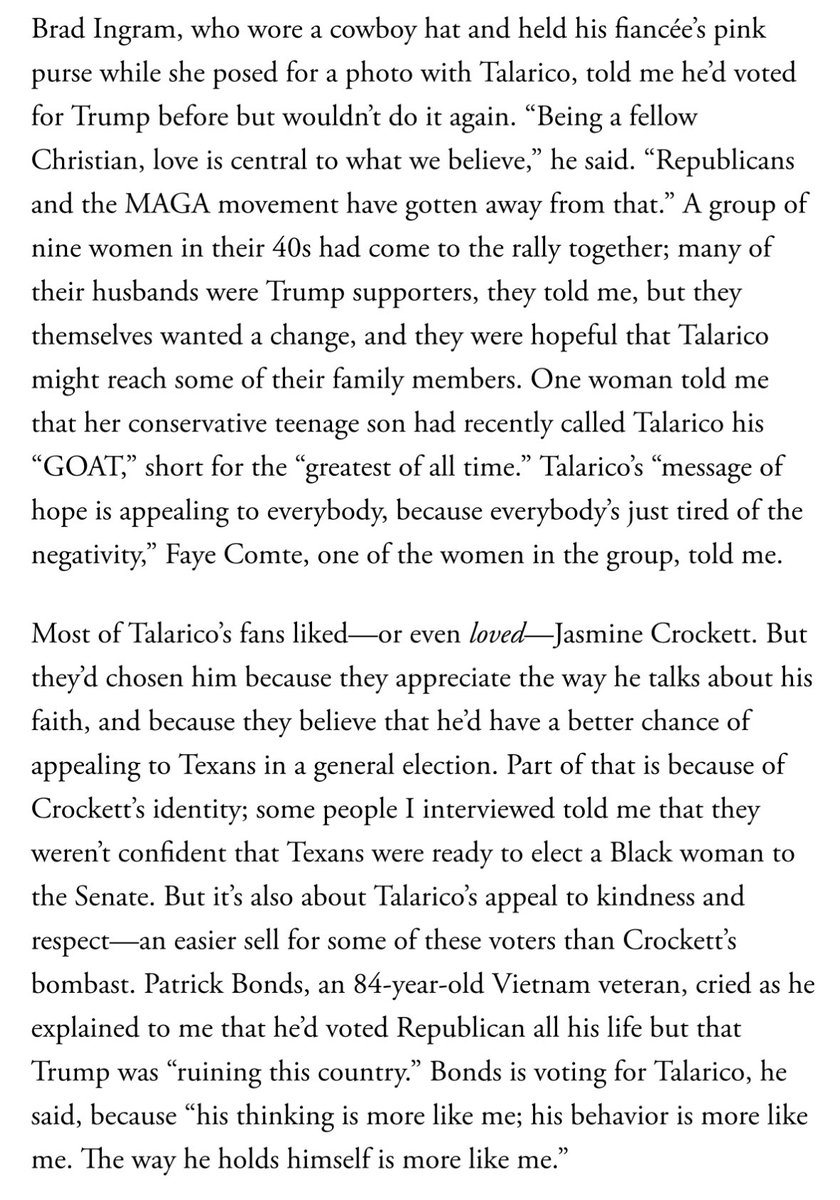 to everyone saying Talarico can’t win Republicans in Texas: he’s already doing it.