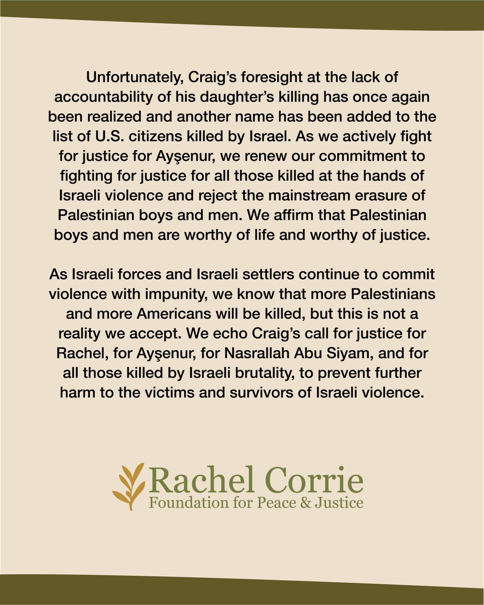 Rachel Corrie Foundation tweet media