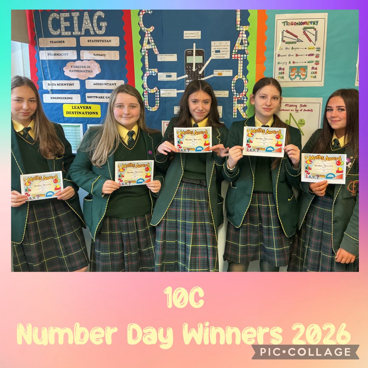 MathsStCaths's tweet photo. Our Year 10s enjoyed our annual quiz of the year to celebrate @nspcc_official number day!
Check out some of our class winners!
#welovemaths #mathsisfun #numberday 
🏆🥳🧮 https://t.co/CgPt6s7bz1