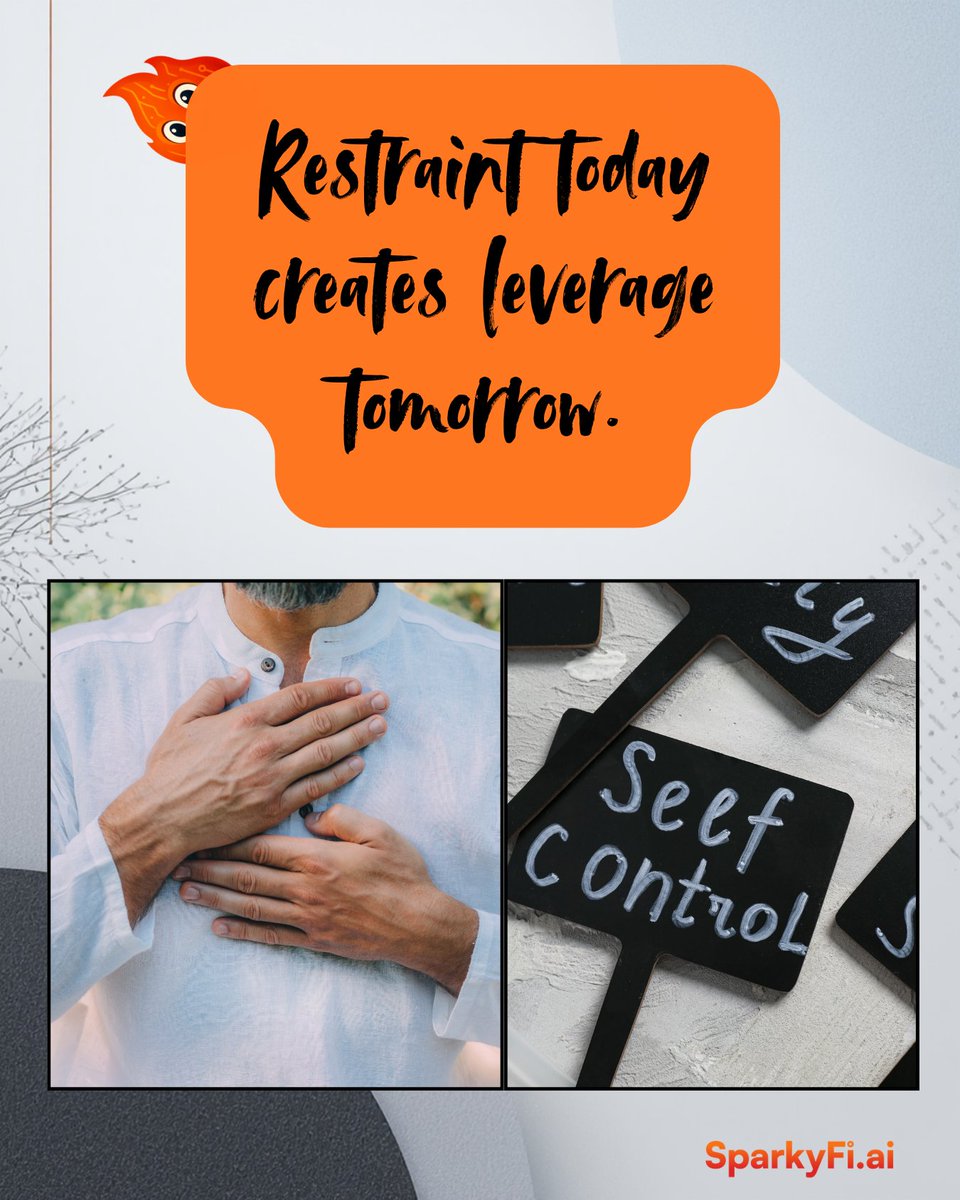 sparkyfi_ai's tweet photo. 💎 Your Daily Quote: Restraint today creates leverage tomorrow.
Contemplation:
Where are you practicing restraint?
#RiskManagement #CryptoLeadership #SparkyFi https://t.co/JXhzX6hGWg