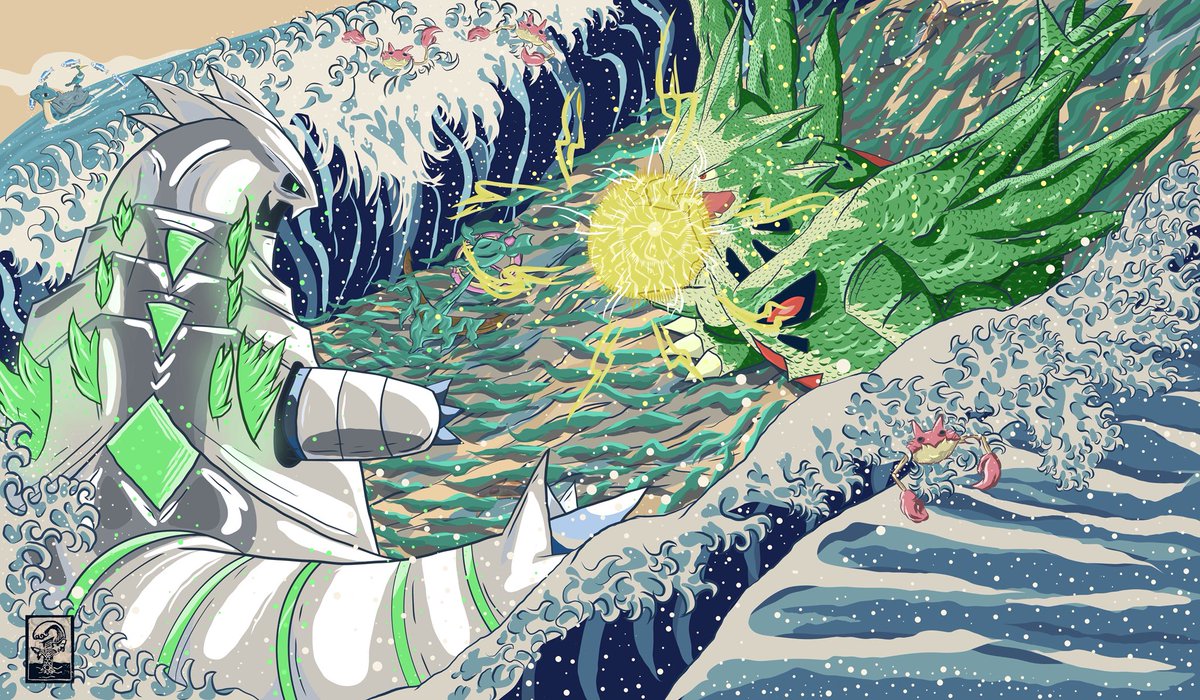 I commissioned @PacificYO to make this AMAZING Mega Tyrantitar versus shiny Iron Thorns piece as an ode to Godzilla versus MechaGodzilla.

It turned out so good. I love it.

#Pokemon30 #PokemonDay #Pokemon #Tyranitar