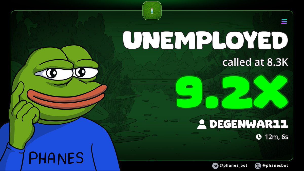 DegenWar01's tweet image. 9x profits on my alpha call on #UNEMPLOYED

CA&amp;gt;&amp;gt; N4hiJuWSWBS6XDxbPqdYopXya9EkHqptyLXHRSCpump
#memecoin #solana #Degen