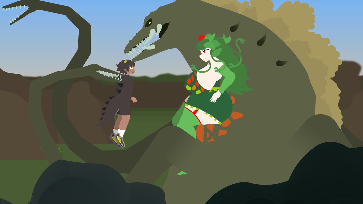 It seems that everyone’s favorite little rascal has stumbled upon a plant! A really, really giant plant
Designs by Awake on Pixiv
#kaijugirls #kaiju #Godzilla #Monsterverse #gijinka #sfw #sticknodes