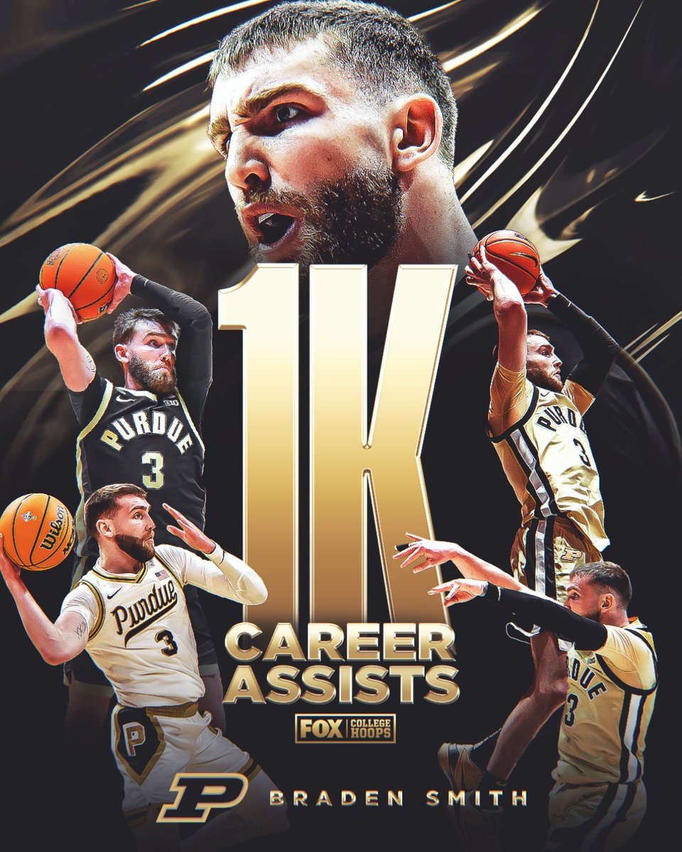 King of Dimes 👑 <a href="/BoilerBall/">Purdue Men's Basketball</a>'s Braden Smith records his 1,000th career assist!