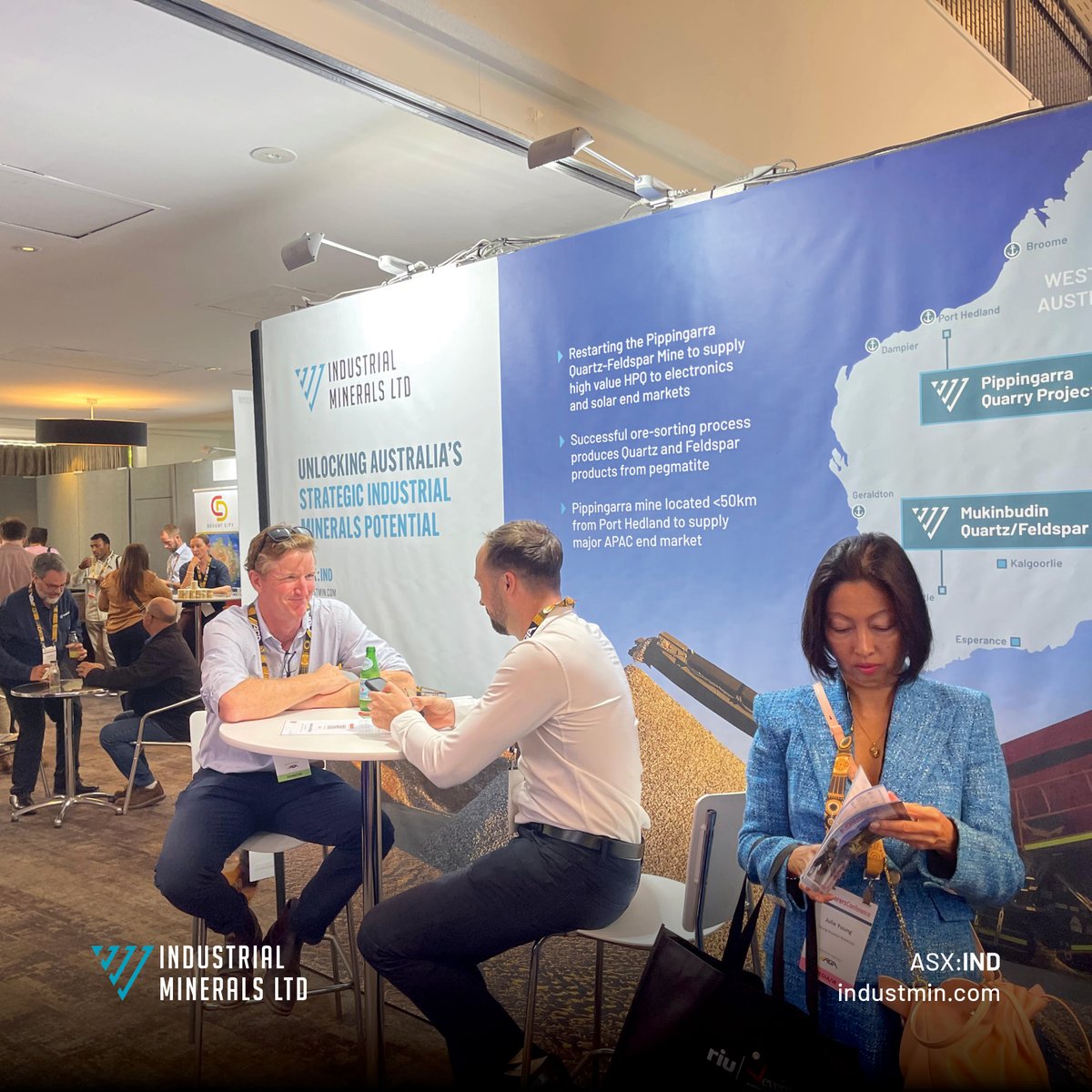 industmin's tweet photo. A great few days at the 2026 RIU Explorers Conference in Fremantle, with $IND.AX sharing its strategy and recent progress with investors &amp; industry participants.

MD Jeff Sweet provided an update on #IND’s activities including advancements across its high-purity quartz portfolio. https://t.co/gdPReneHap