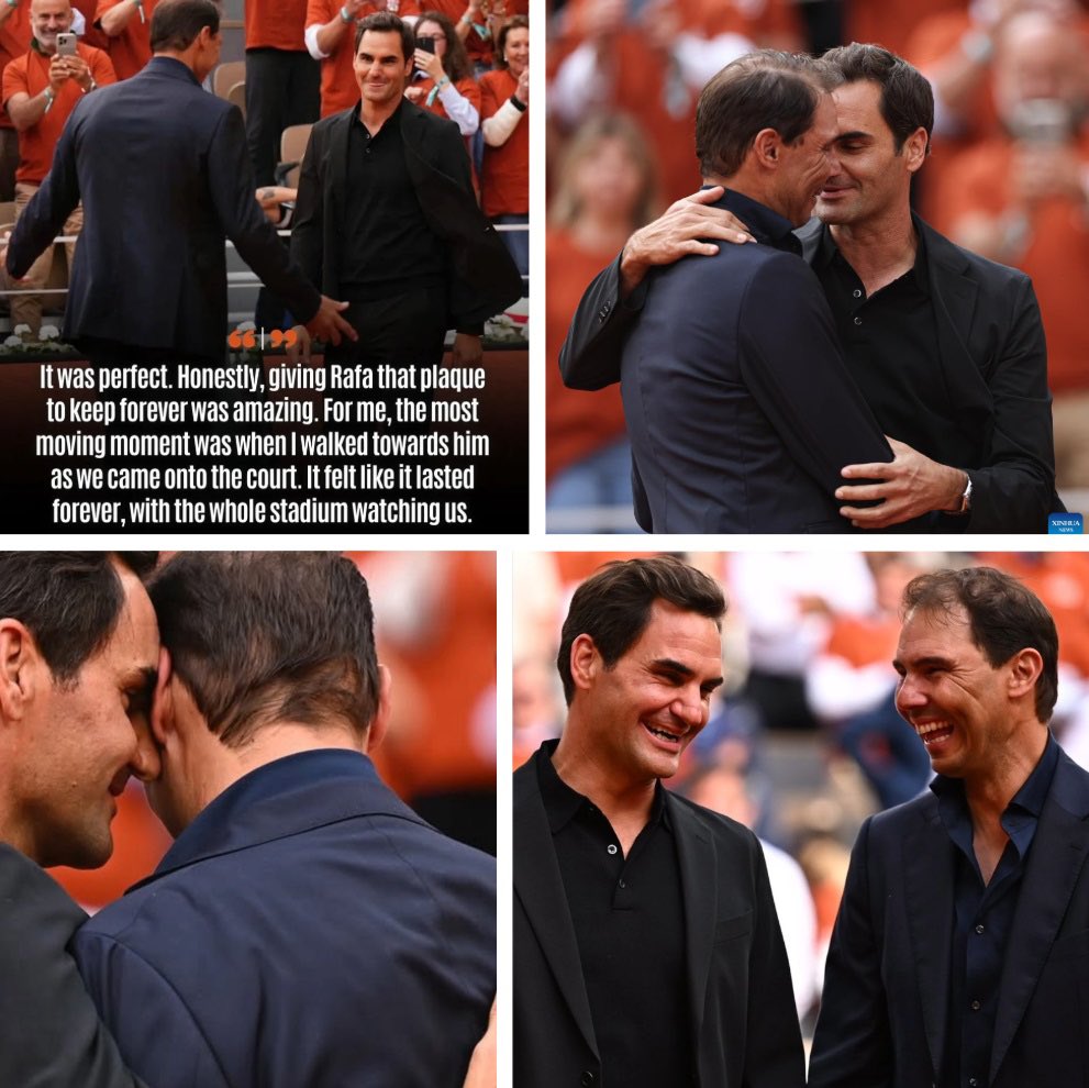 DoodleHollie's tweet photo. Day 1️⃣ - Favourite off-court moment / event

So many to choose from, but Rafa’s retirement ceremony at Roland Garros last year was particularly special for me; even though all the “Big 4” were in attendance, his unique chemistry with Roger was as apparent as ever… https://t.co/jZAfgz2h6O